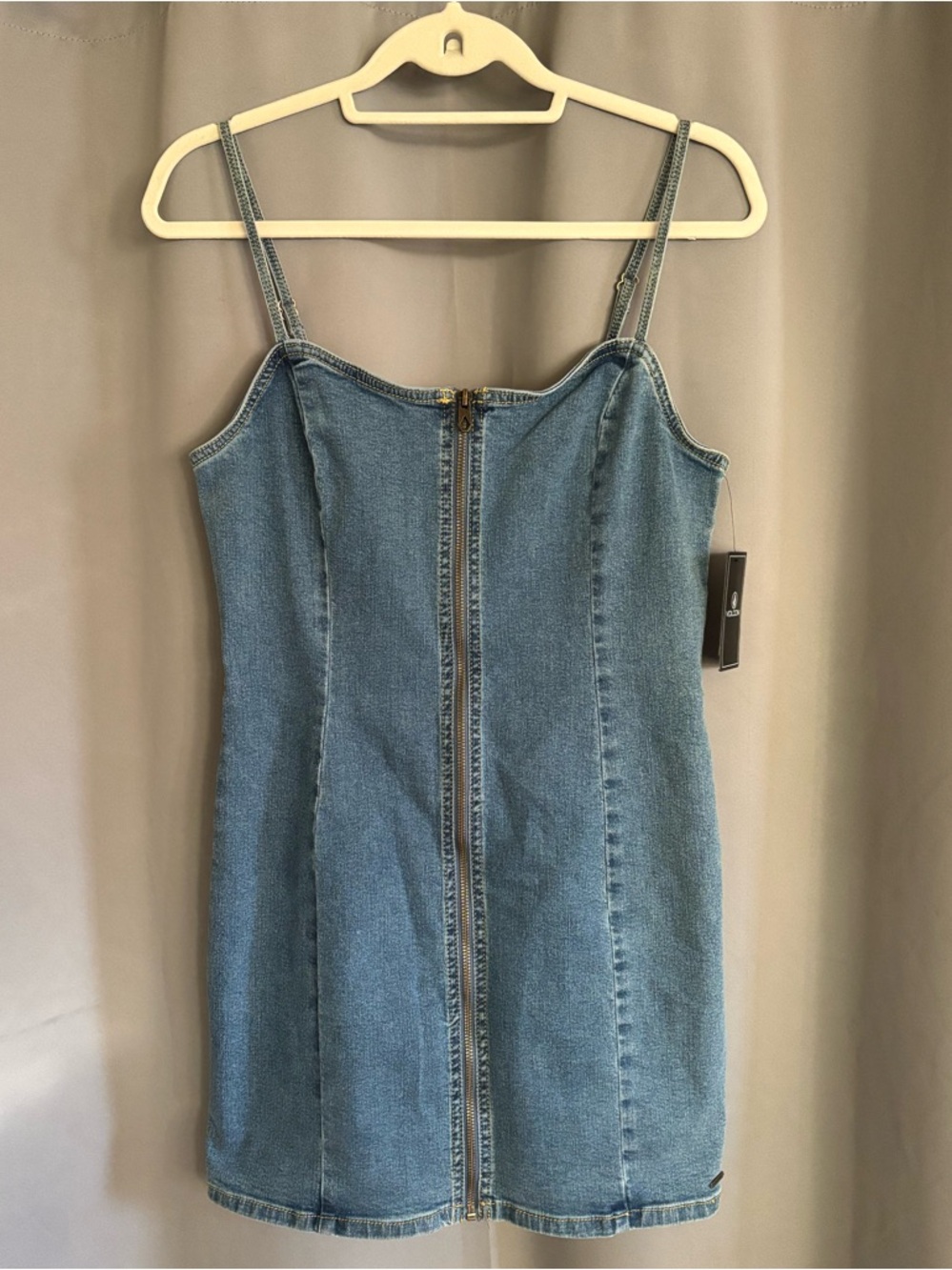 Volcom Stone Step Front Zip Denim Dress